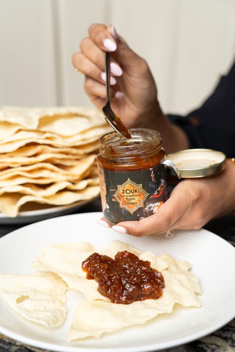 Zouk Onion Chutney with popadom